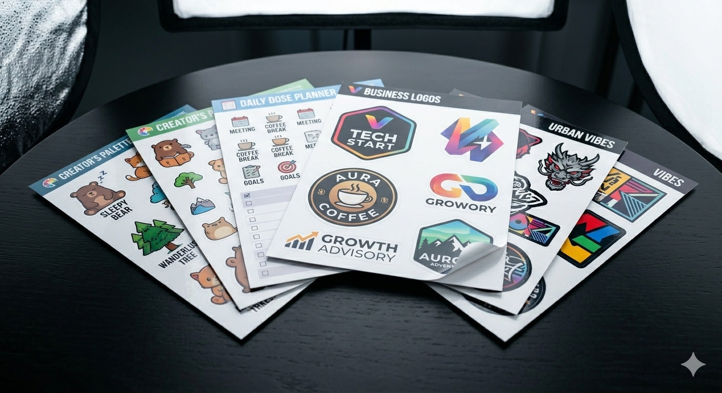 Custom sticker sheets black background product image
