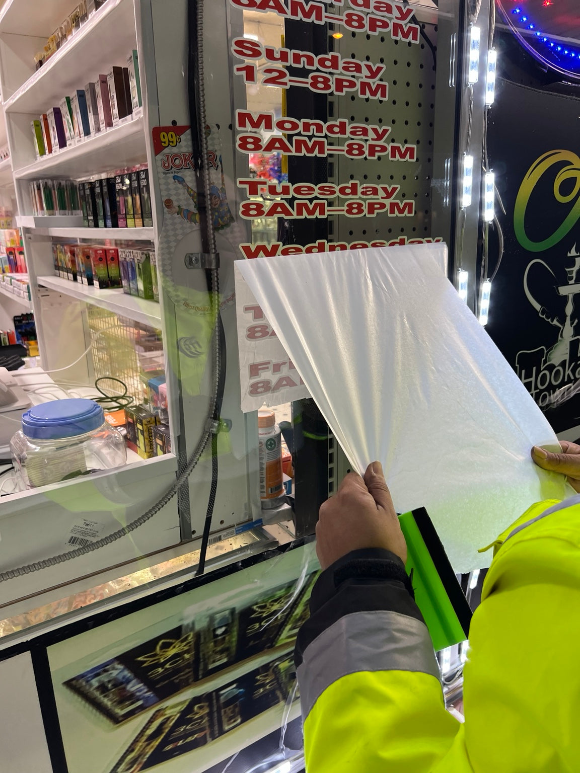 Window vinyl installation service by Tri State Prints