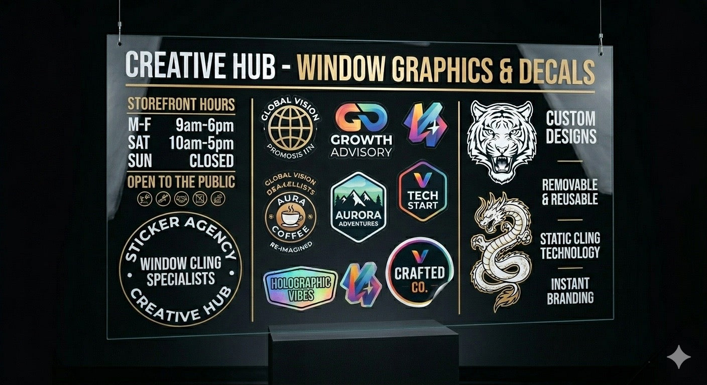 Static cling window decals black background product image