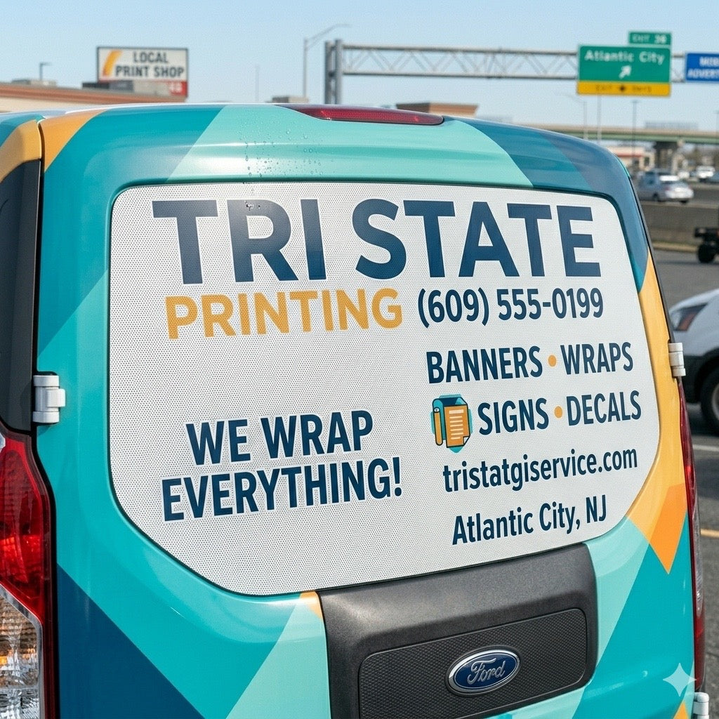 Laminated window perf graphics rear vehicle product image